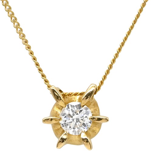 Collana solitario diamante - solitario, oro