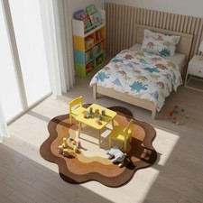 Tappeto con fiori ondulati