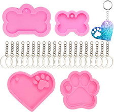 Stampo Silicone Resina, Stampini Resina, 4 Pezzi Stampi in Silicone per Resina, 