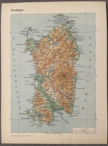 Sardegna cartina geografica - sardegna,