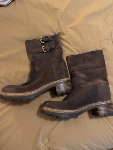 Prada brown suede boots - suede,