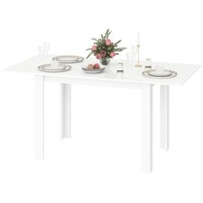HOMCOM Tavolo Allungabile Moderno per 4-6 Persone 120-160x80x78 cm Bianco
