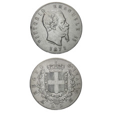 Regno italia lire 1871 - italia,