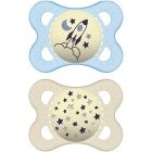 Ciuccio Mam 0-6 mesi Night Silicone Maschio Original Confezione da 2 Ciucci Astr