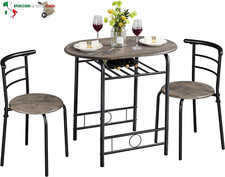 Yaheetech Set Tavolo e 2 Sedie Sala da Pranzo Mobili da Bar Cucina Piccoli Spazi