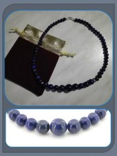 Collana Lapislazzuli chiusura argento sterling