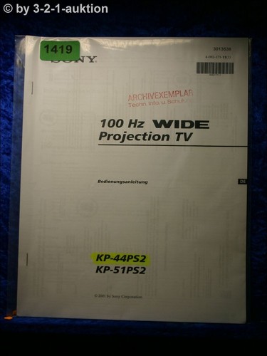 Sony manuale uso 44ps2 - sony, /