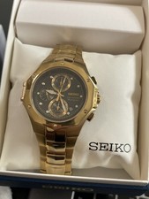 Orologio da polso Seiko uomo quarzo tono oro cronografo Velatura