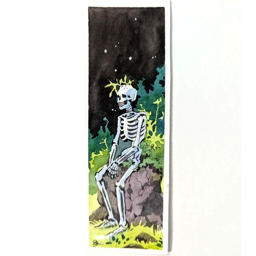 Original watercolor bookmark - original,