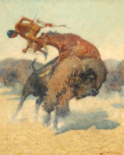 Un episodio della caccia ai bufali di Frederic Remington stampa giclée + spedizione gratuita