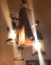 Coppia di  Lampadari Moderni a Sospensione - Nero legnoi industrial