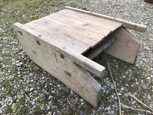 Antica slitta legno - antica, arte