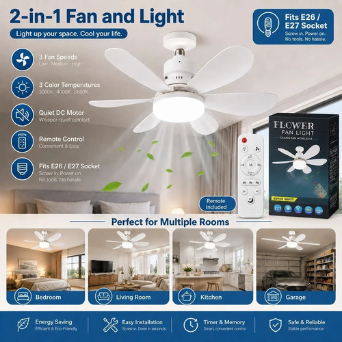 Ventilatore soffitto led - ventilatore, da