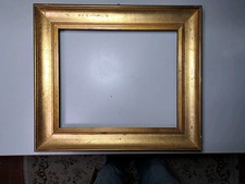 QUADRO CORNICE DORATA IN LEGNO CON VETRO ORIGINALE VINTAGE