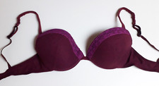 Reggiseno push-up bordeaux con pizzo viola taglia 3 donna Tezenis Intimissimi