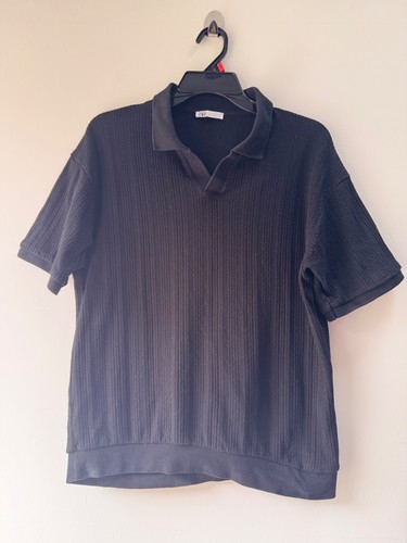 Polo uomo zara nera costine - nera, a