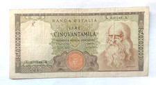 50000 LIRE  LEONARDO DA VINCI   DECR. MIN. 19/07/1970   RARA