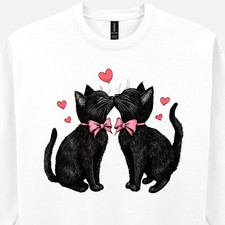 Felpa Kissing Cats nera gatto