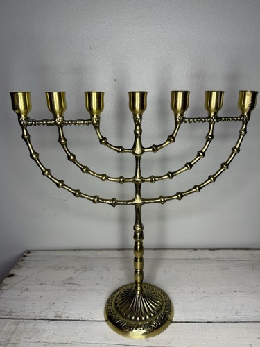 Grande menorah vintage - vintage, ottone