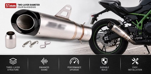 Scarico moto universale 51mm - moto,
