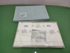 Completo Letto LENZUOLO matrimoniale 2 FEDERE cotone RICAMO MANO vintage Tov26