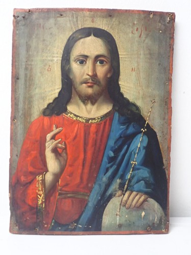 Splendida icona antica dipinta