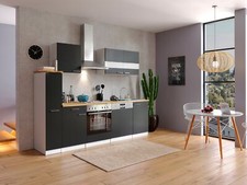 Cucina angolo cottura blocco cucina componibile bianco nero Malia 250 cm Respkta