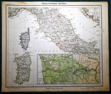 Carta geografica antica ITALIA