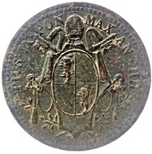 MEZZO BAIOCCO 1849 R PIO IX