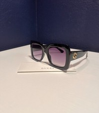 Gucci GG0053S occhiali da sole neri oversize quadrati lenti viola donna 100% UV