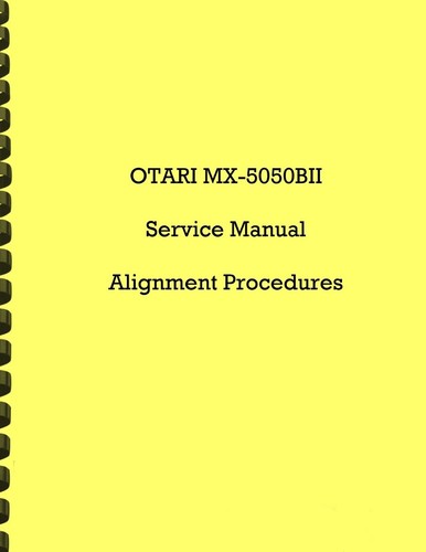 Otari 5050bii manuale di - mx-5050bii,