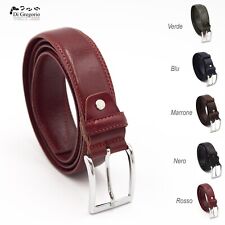 Cintura pelle uomo donna artigianale made in italy alta 3,5 cm fodera pelle
