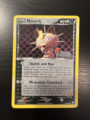 Rocket meowth 109 ex - rocket's,