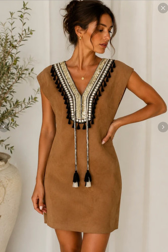 Vestito scamosciato stile