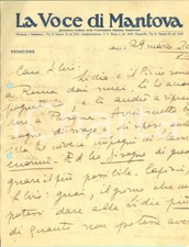 1930 LA VOCE DI MANTOVA Attilio CREPAS deve guadagnare per la famiglia AUTOGRAFO