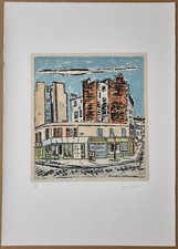 Lotto tre grafiche Orfeo Tamburi litografie città di Parigi