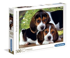 Puzzle Clementoni 500 due cani cuccioli beagle animali cane cucciolo cm 49x36