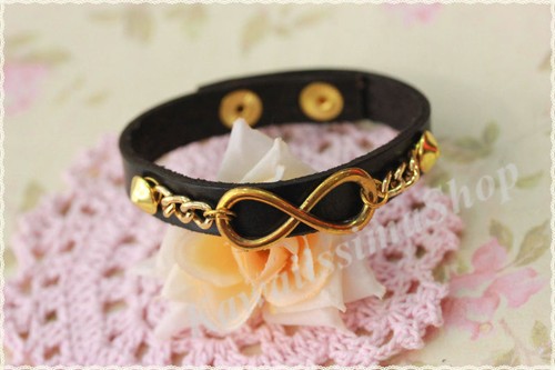 Bracciale pelle borchie - bracciale,