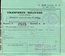 TRASPORTI MILITARI COMANDO 2° GRUPPO AEROPLANI CACCIA / REGIA AERONAUTICA 1942