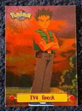 Pokemon Card Brock TV4 Topps Trading Cards serie 1 GD /  EXC Holo Foil Rainbow