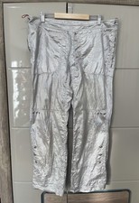 Pantaloni Prada Linea Rossa Italia Metallizzati Mutande Regolabili Donna Tg 44