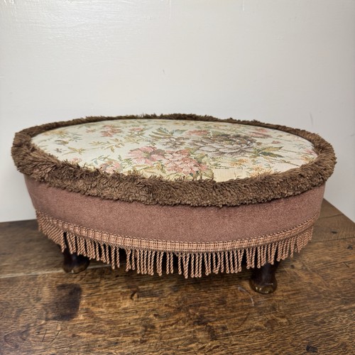 Pouf vintage ovale arazzo