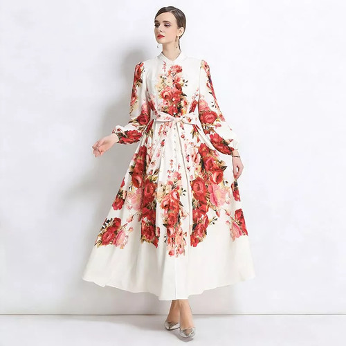 Vestito midi elegante floreale - vestito,