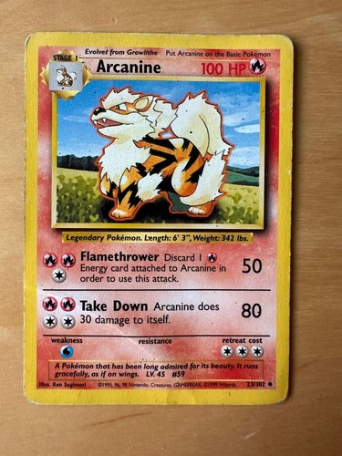 Arcanine 102 pokemon - pokemon, base