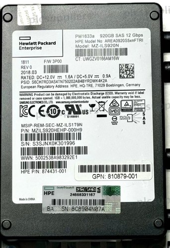 Hpe samsung pm1633a 920 - samsung, gb