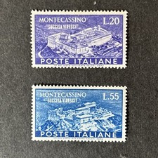 ITALIA REPUBBLICA 1951 ABBAZIA MONTECASSINO 2 VALORI NUOVI