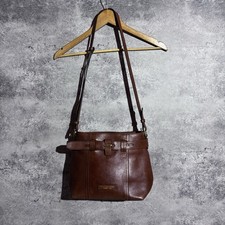 Borsa a tracolla The Bridge italiana pelle marrone ferramenta oro Y2K Boho rara