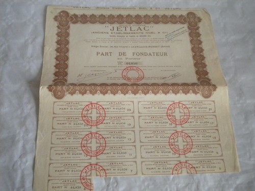 Vintage share certificate