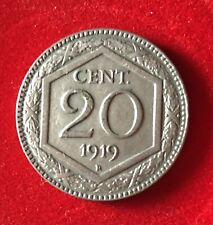 Regno D’Italia- V. Emanuele III Moneta da 20 Centesimi Esagono Liscio 1919. SPL