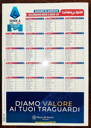 Calendario serie 2025 2026 - calendario,
